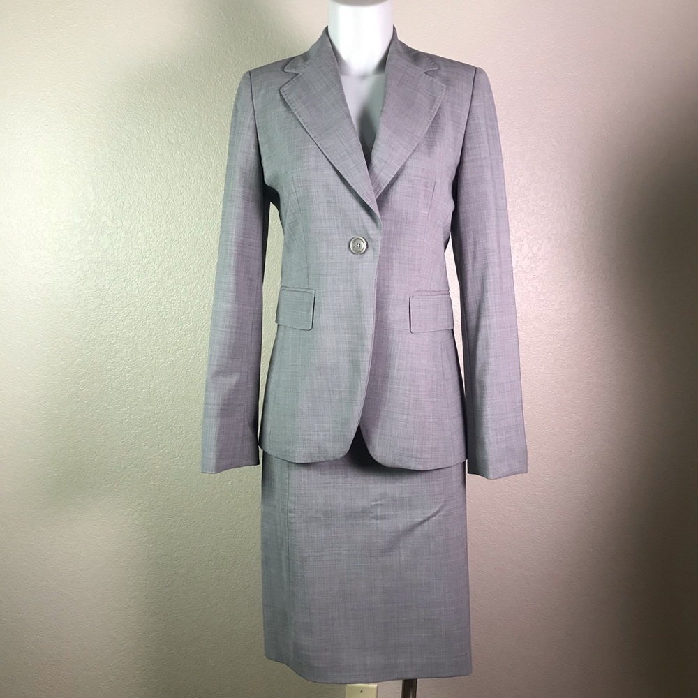 Banana Republic Gray Skirt Set skirt sz 4 blazer sz 6